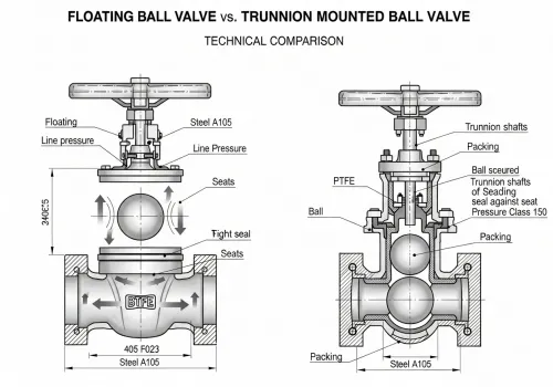 Цапфовый шаровой кран,Цапфовый против плавающего шарового крана,Двойной блок и выпускной клапан,Функция DBB,Шаровой кран высокого давления